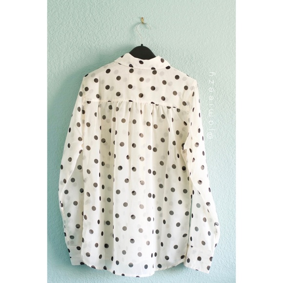 Hurley | "Wilson" Sheer Polka Dot Button-Up Blouse - Picture 6 of 9